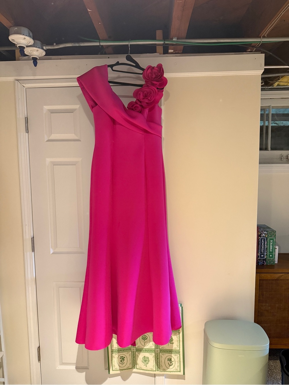 Eliza J Off The Shoulder Flower Applique Mermaid Dress - Picture 4 of 10